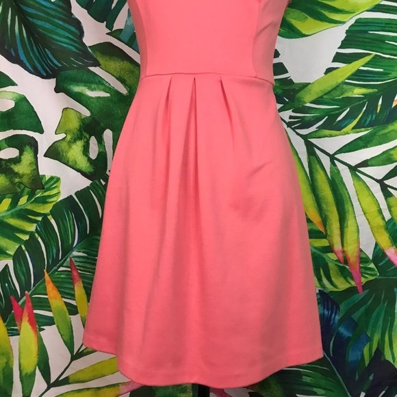 Euc $50 Lauren Conrad 2 Peach Pink Lottie Disneybound Fit Flare Spring Dress - Picture 7 of 9